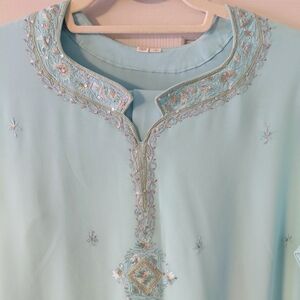 Embroidered  Kurts Set turquoise XL